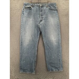 Vintage 90s Levi's 501 Med Wash Blue Jeans W38 L28.5 USA Denim Button Fly READ